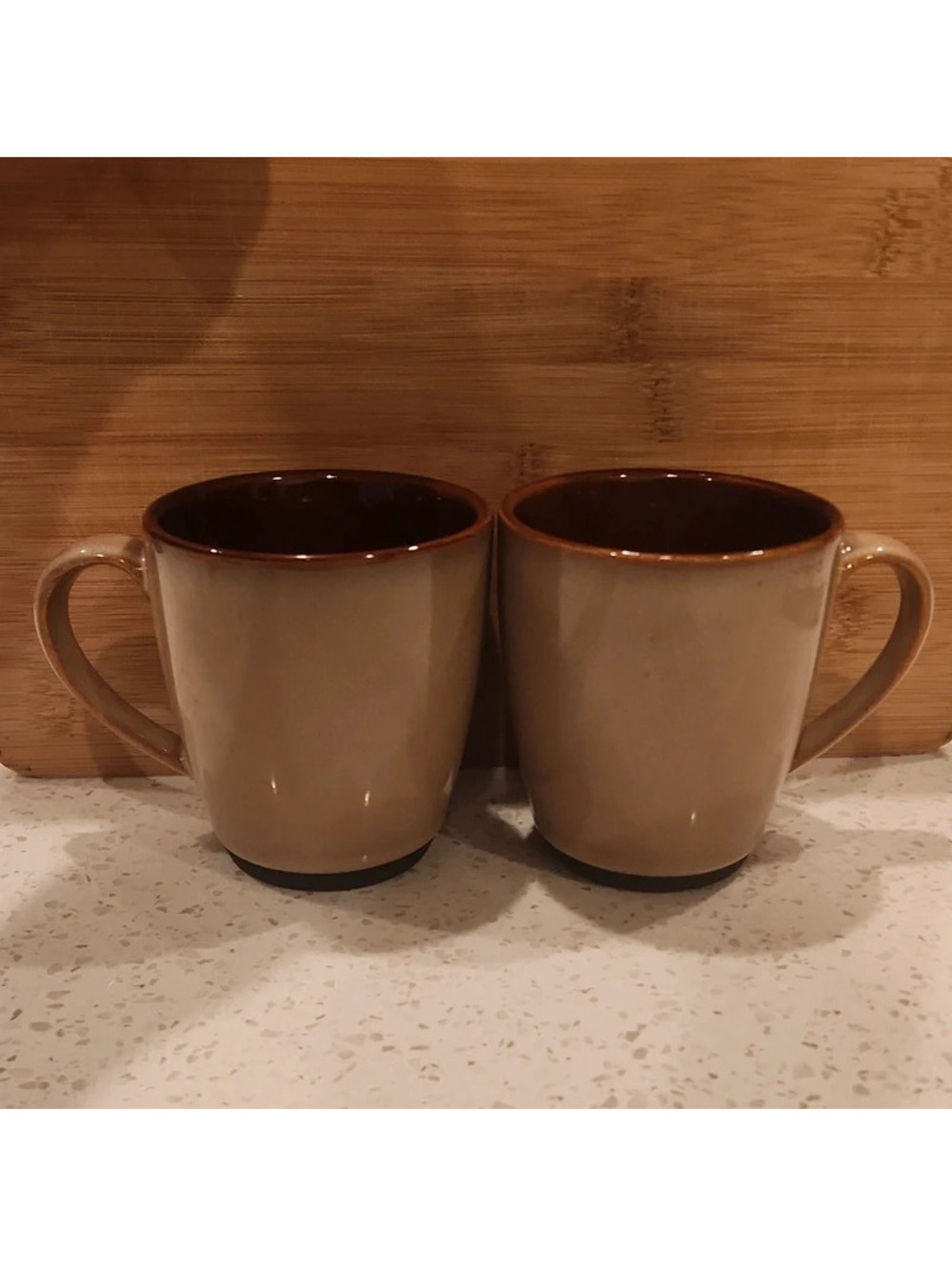 Set of 2 SANGO Nova Brown #4933 12 oz Coffee Tea Mug Cup MCM Vintage replacement